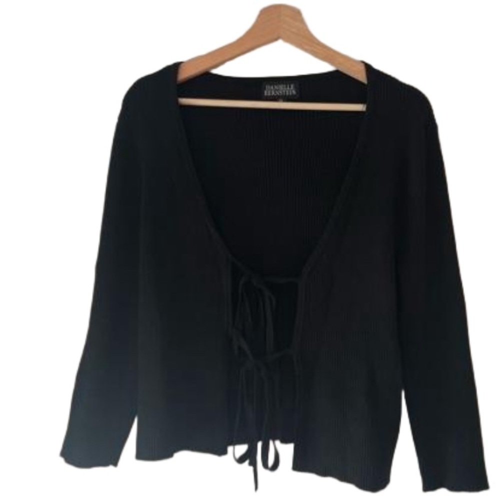 Danielle Bernstein Ribbed‎ Tie Cardigan Size 1X NWOT